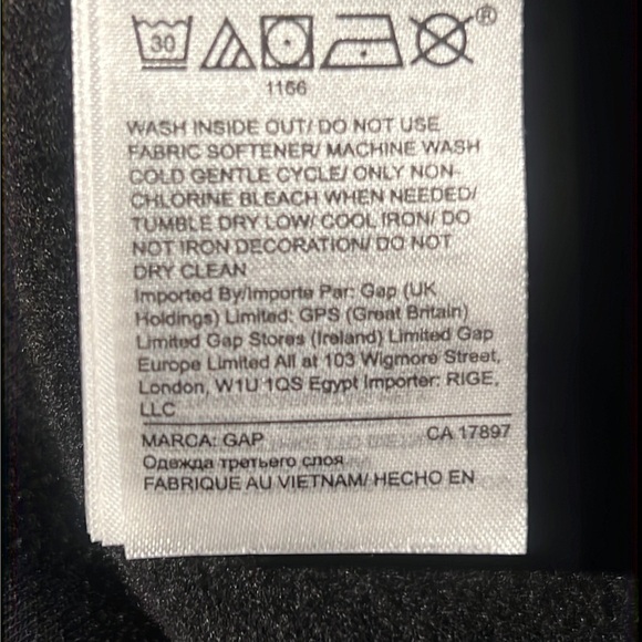 GAPFit Men's Hoodie Fleece Lined Full Zipper Black Size L - Picture 10 of 13